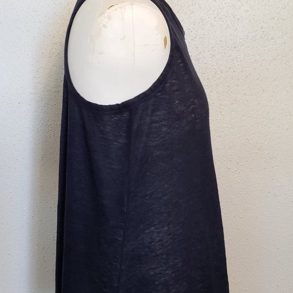 EUC *Derek Lam 10C* Women´s Navy Blue 100% Linen Semi-Sheer Tank Top Small - Picture 3 of 8